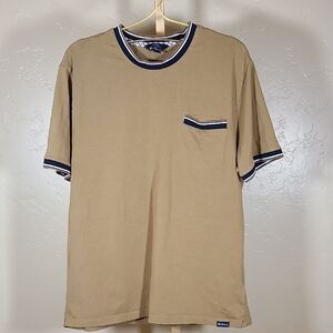 Ben Sherman Tan Light Brown Tee with Black Trim Large
